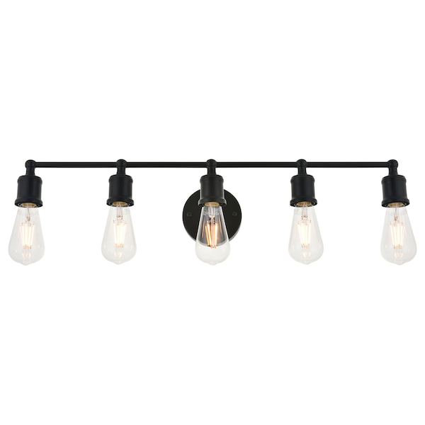 Serif 5 Light Black Wall Sconce